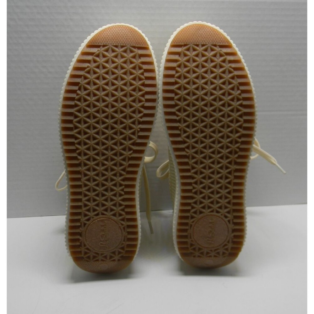 La Sheelah Cream Sneakers Walking Shoes Platform Lace-up Neutral NWOT - Picture 5 of 5